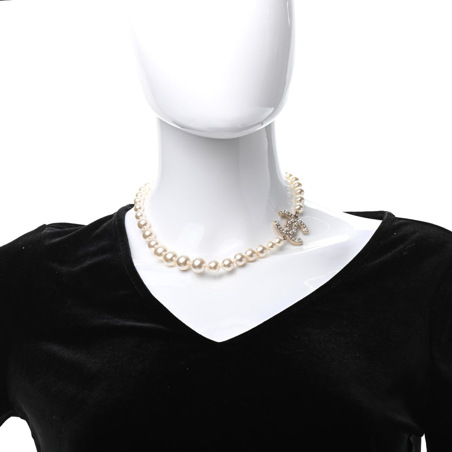 Chanel Graduated Pearl CC Short Necklace Gold 2 of 6