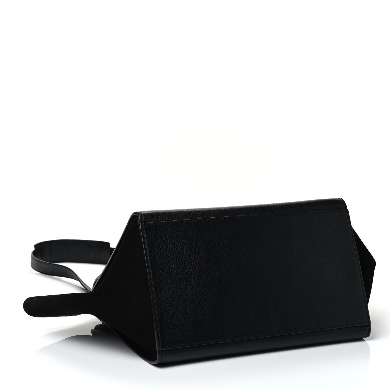 Celine Drummed Calfskin Suede Medium Trapeze Black 3 of 4