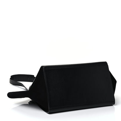 Celine Drummed Calfskin Suede Medium Trapeze Black 3 of 4
