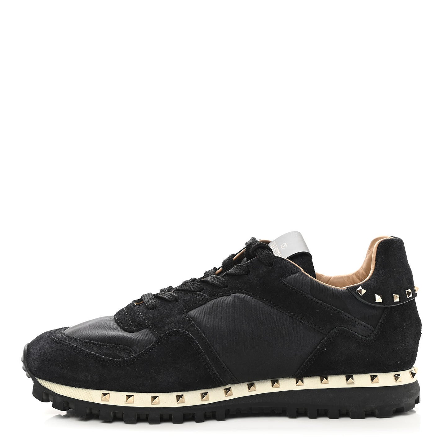 Suede Nylon Camouflage Womens Soul Rockstud Sneakers 37 Black