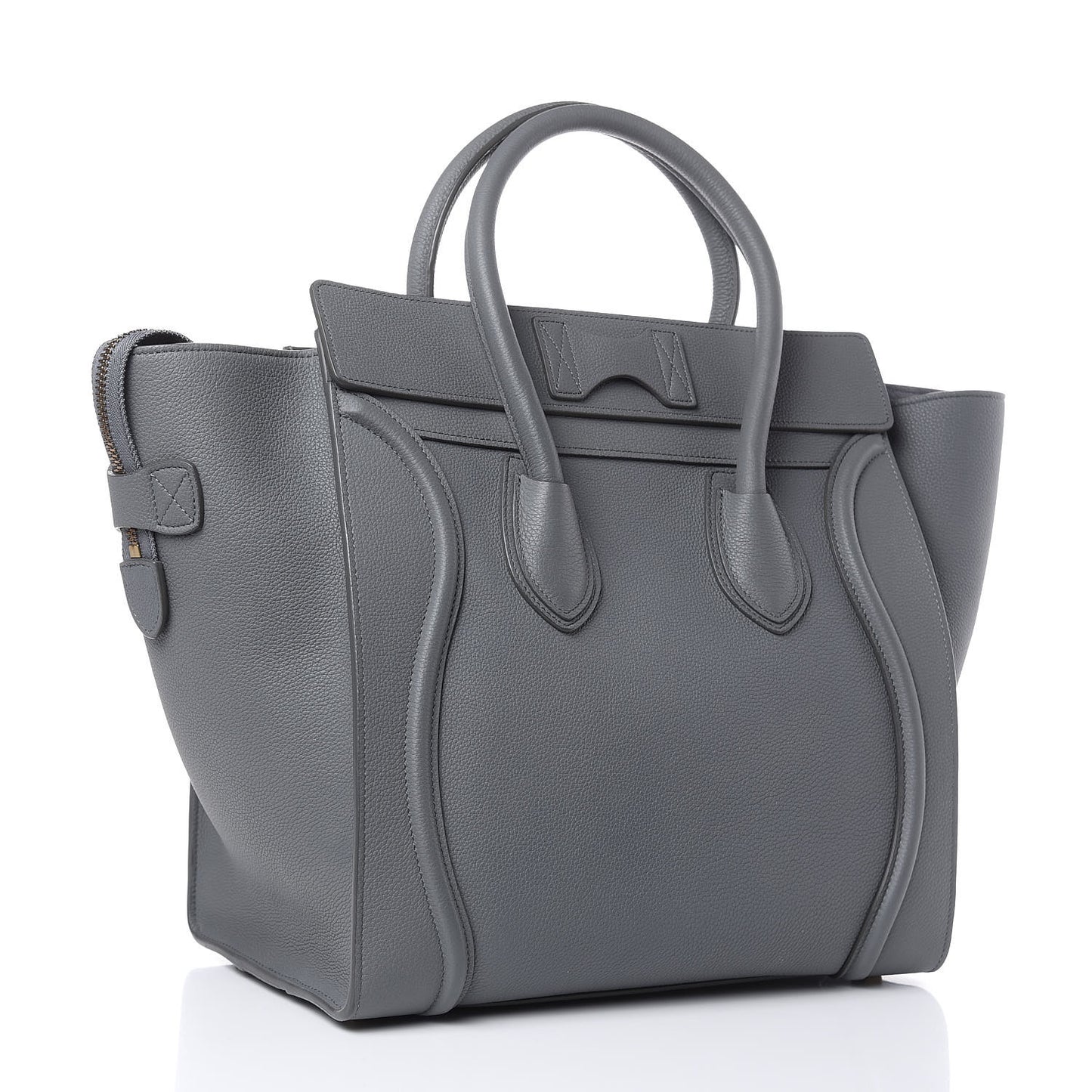 Drummed Calfskin Mini Luggage Kohl