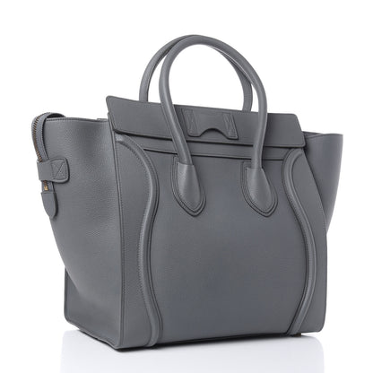 Celine Drummed Calfskin Mini Luggage Kohl 3 of 10