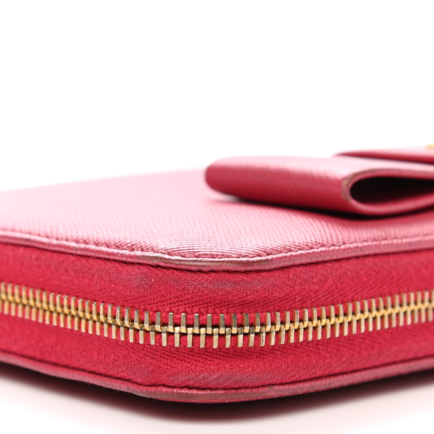 Prada Saffiano Fiocco Bow Zip Around Wallet Peonia 11 of 13