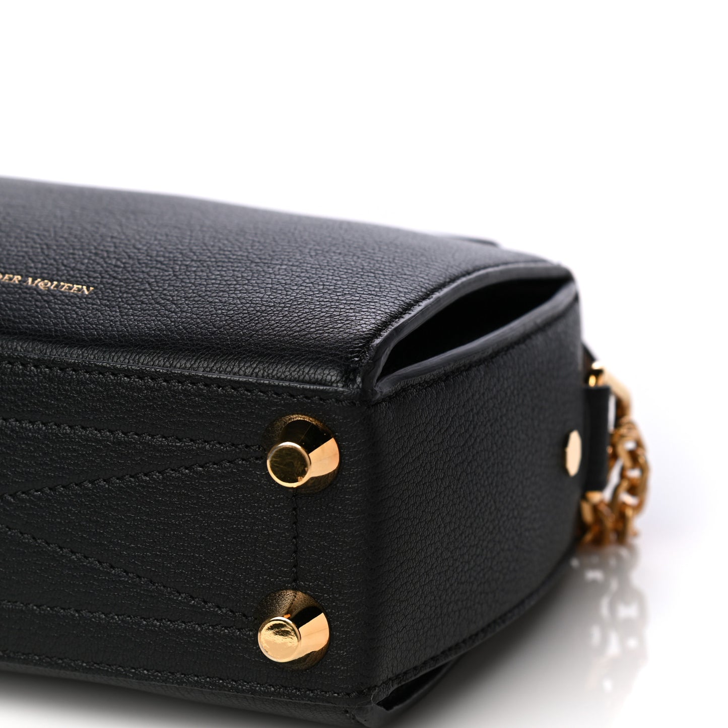 Fine Grain Goatskin Box Shoulder Bag 19 Black