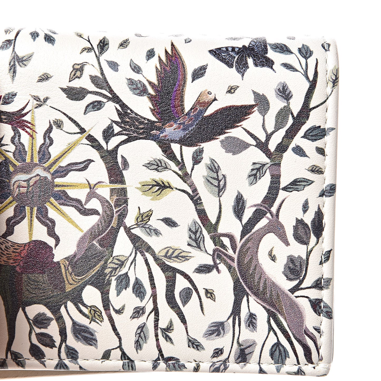 Calfskin Print Jardin Naturel Compact Wallet Multicolor