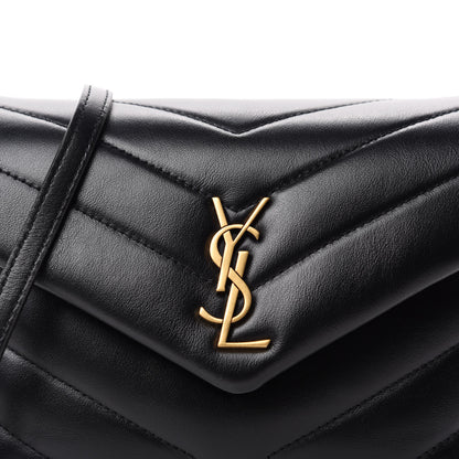 Saint Laurent Calfskin Y Quilted Monogram Toy Loulou Crossbody Bag Black 11 of 11