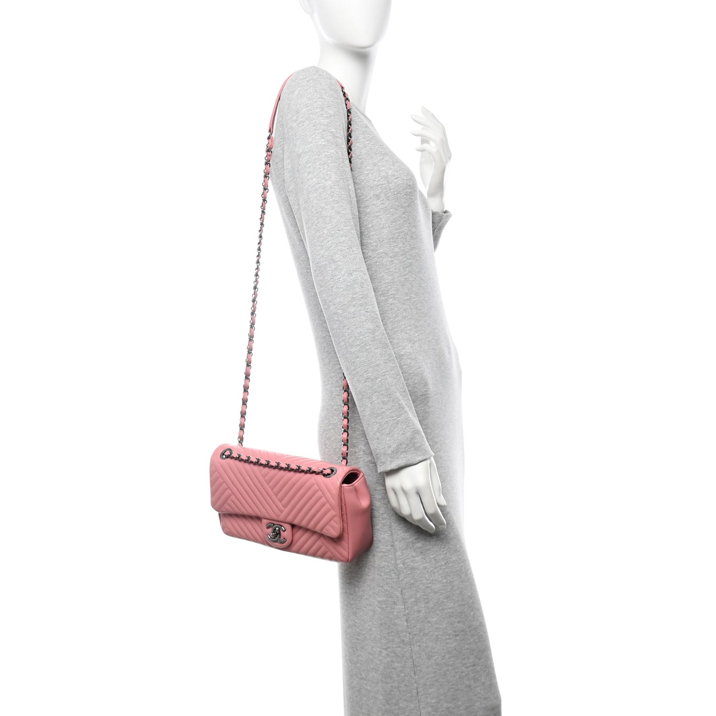 Lambskin Quilted Medium CC Crossing Flap Pink
