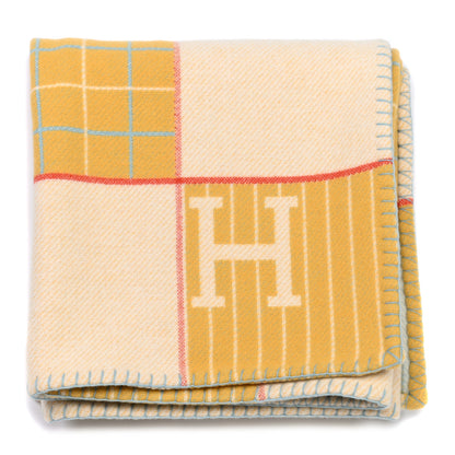 Hermes Wool Cashmere Avalon Passe-Passe Blanket Miel 1 of 6
