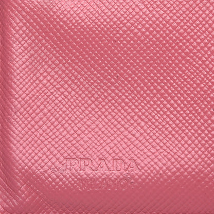 Prada Saffiano Metal Bi-Fold Wallet Peonia 9 of 9