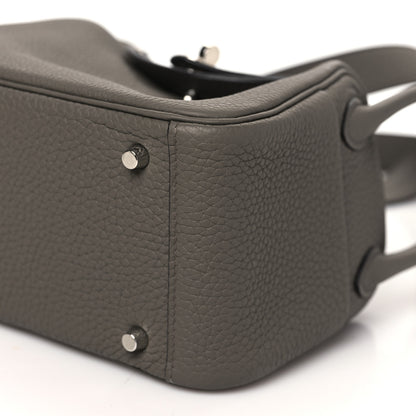 Hermes Taurillon Clemence Mini Lindy 20 Etain 10 of 11