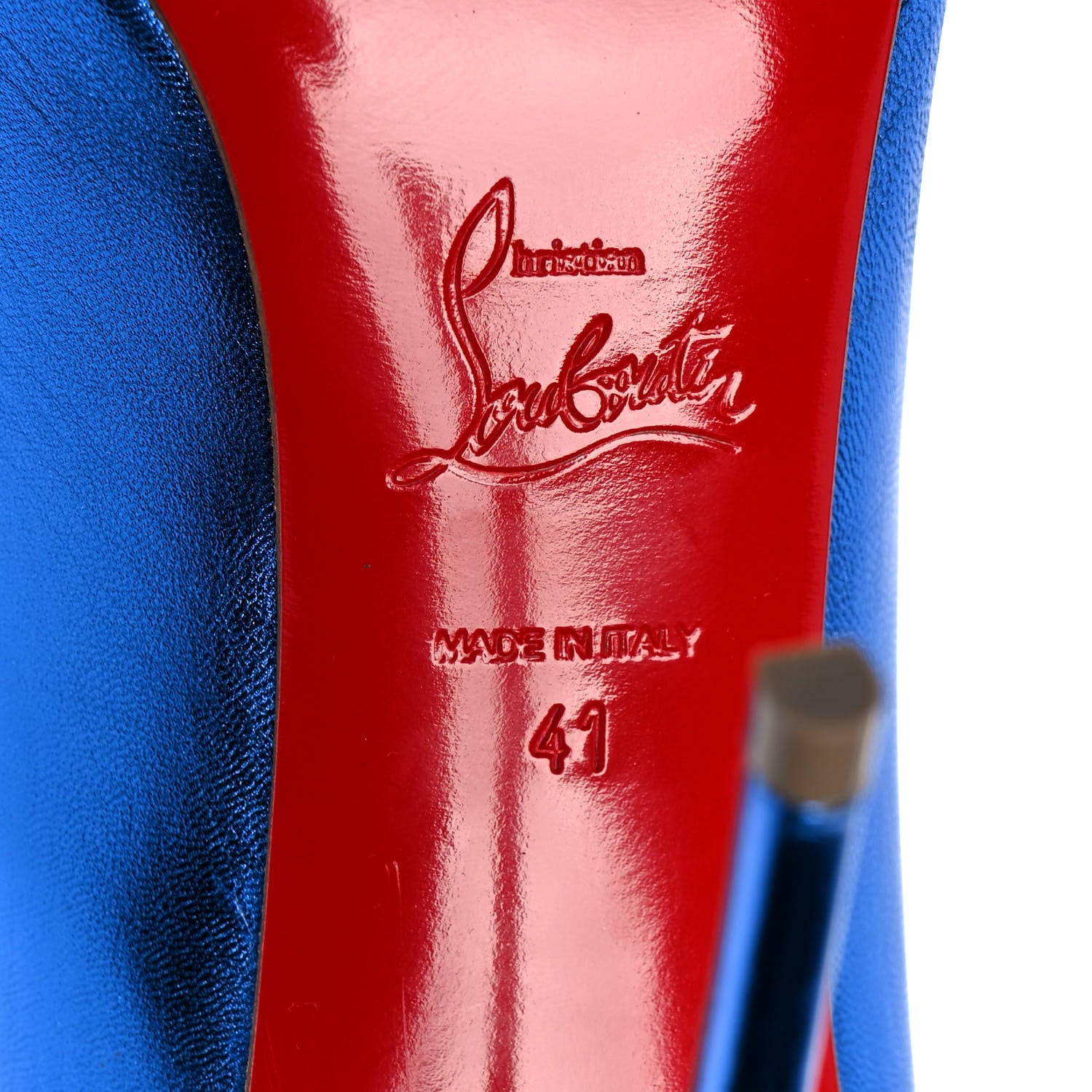 Christian Louboutin Metallic Patent Hot Chick 100 Pumps 41 Blue 6 of 9