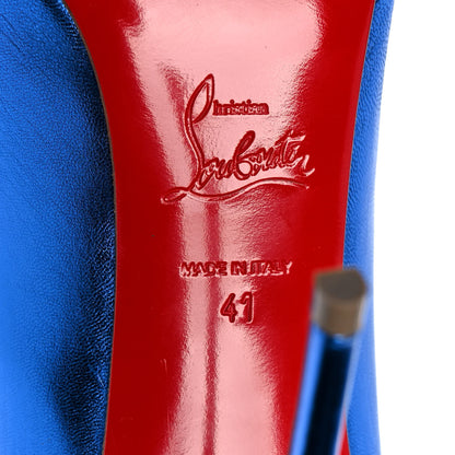 Christian Louboutin Metallic Patent Hot Chick 100 Pumps 41 Blue 6 of 9