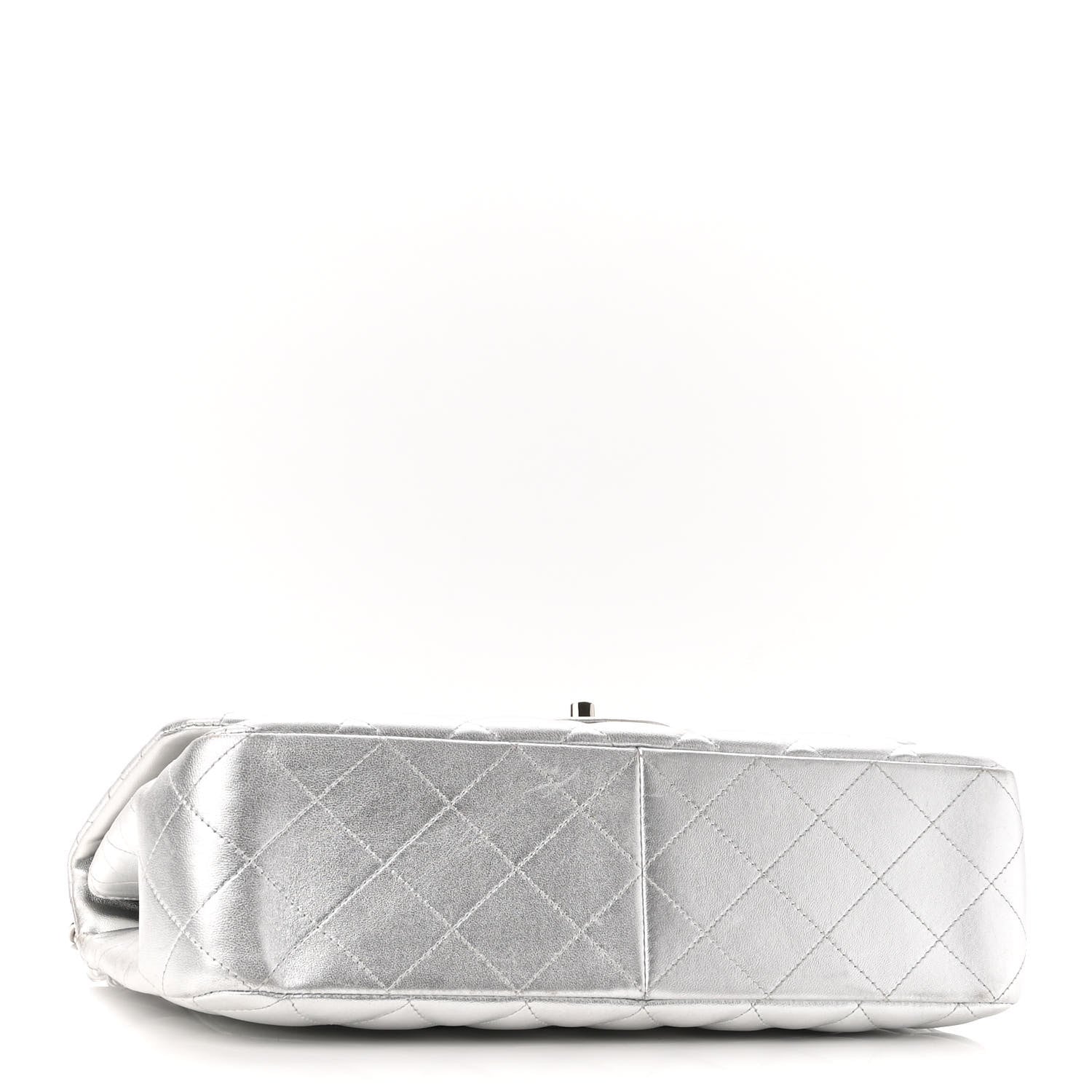 Chanel Metallic Lambskin Quilted Jumbo Single Flap Silver 4 of 10