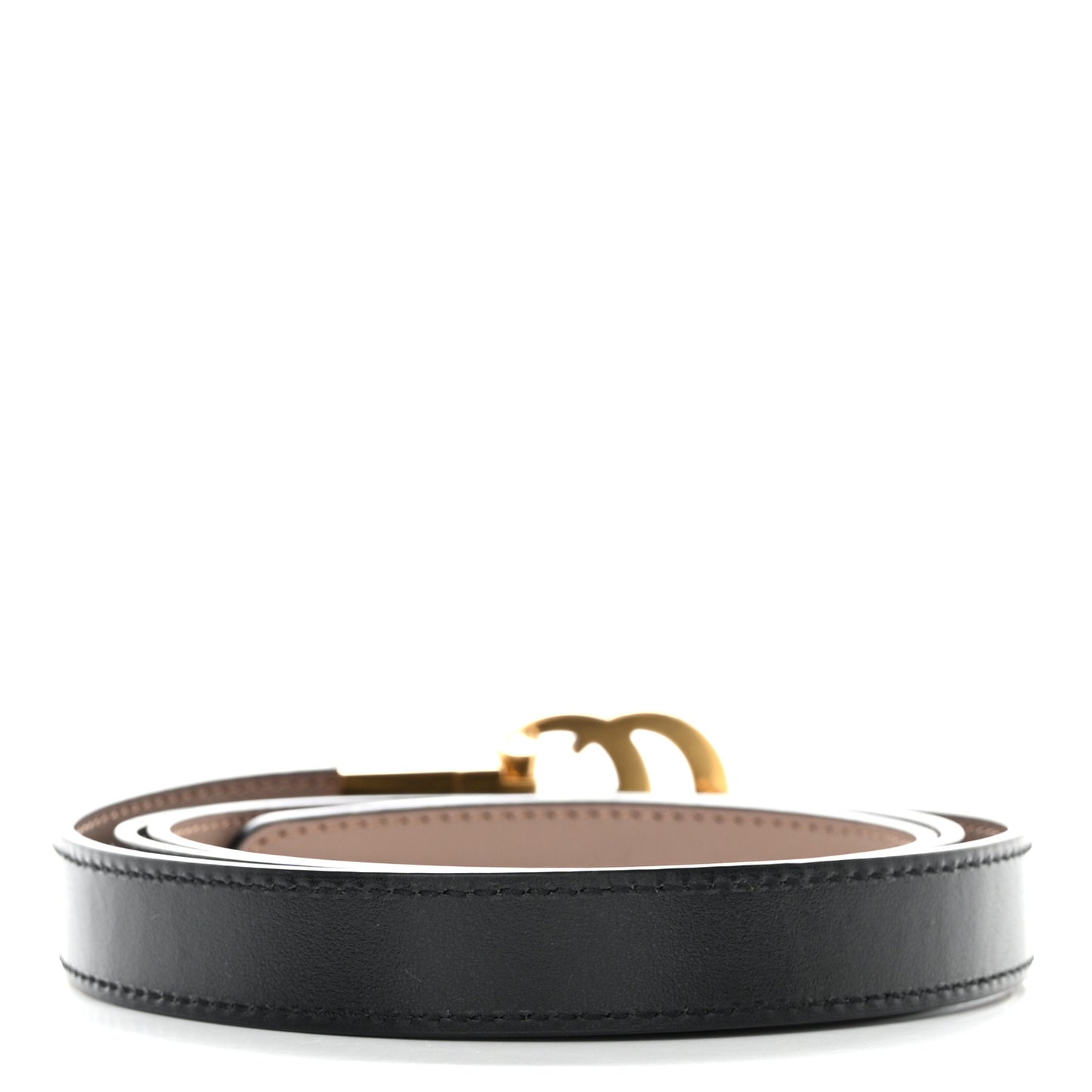 Plutone Calfskin Double G Reversible 20mm Belt 100 40 Porcelain Rose Black