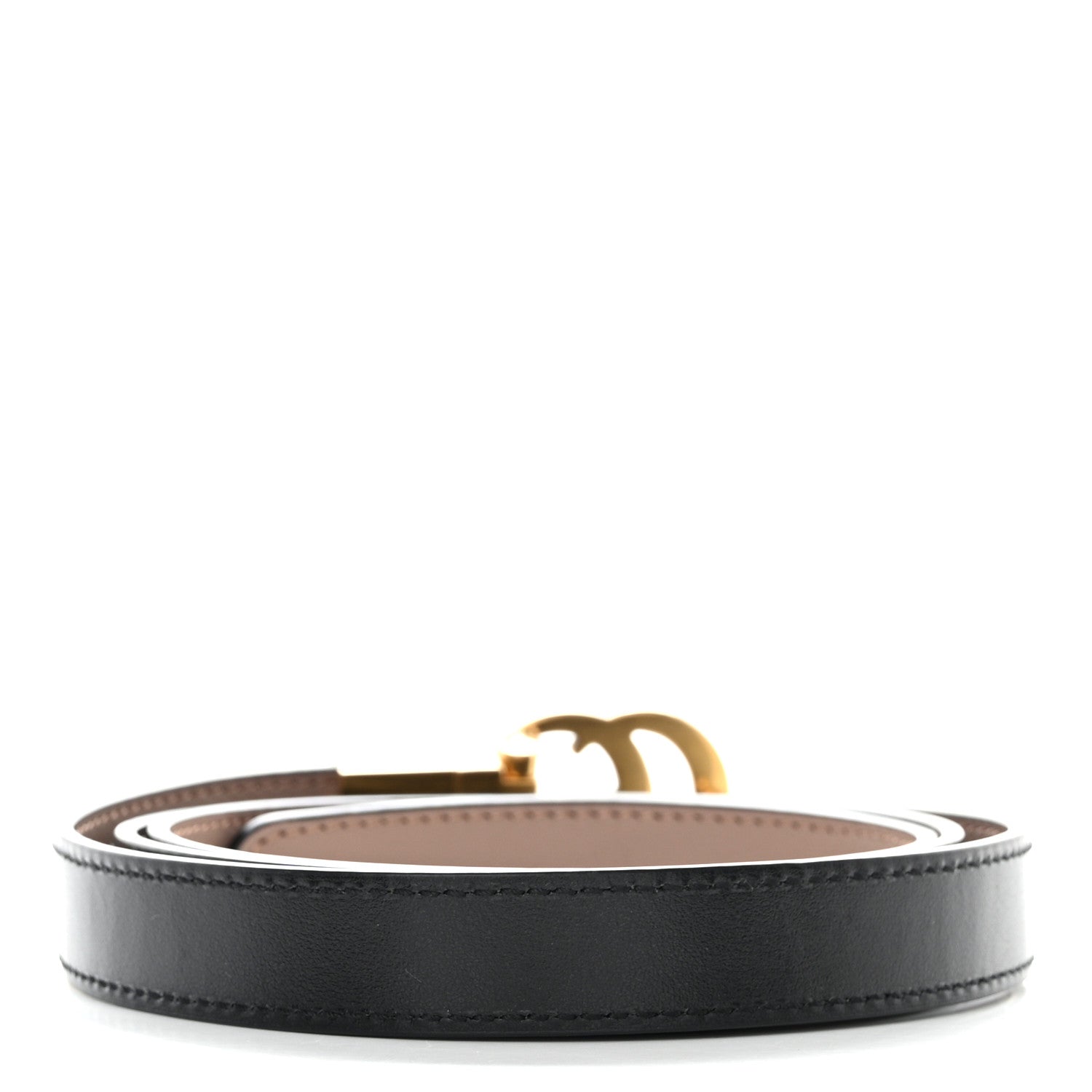Gucci Plutone Calfskin Double G Reversible 20mm Belt 100 40 Porcelain Rose Black 2 of 6