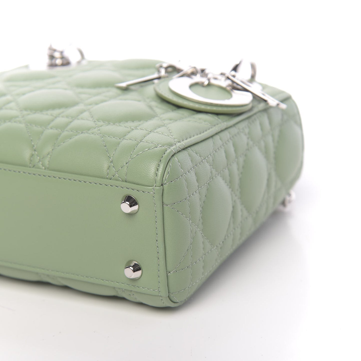 Lambskin Cannage Mini Lady Dior Green
