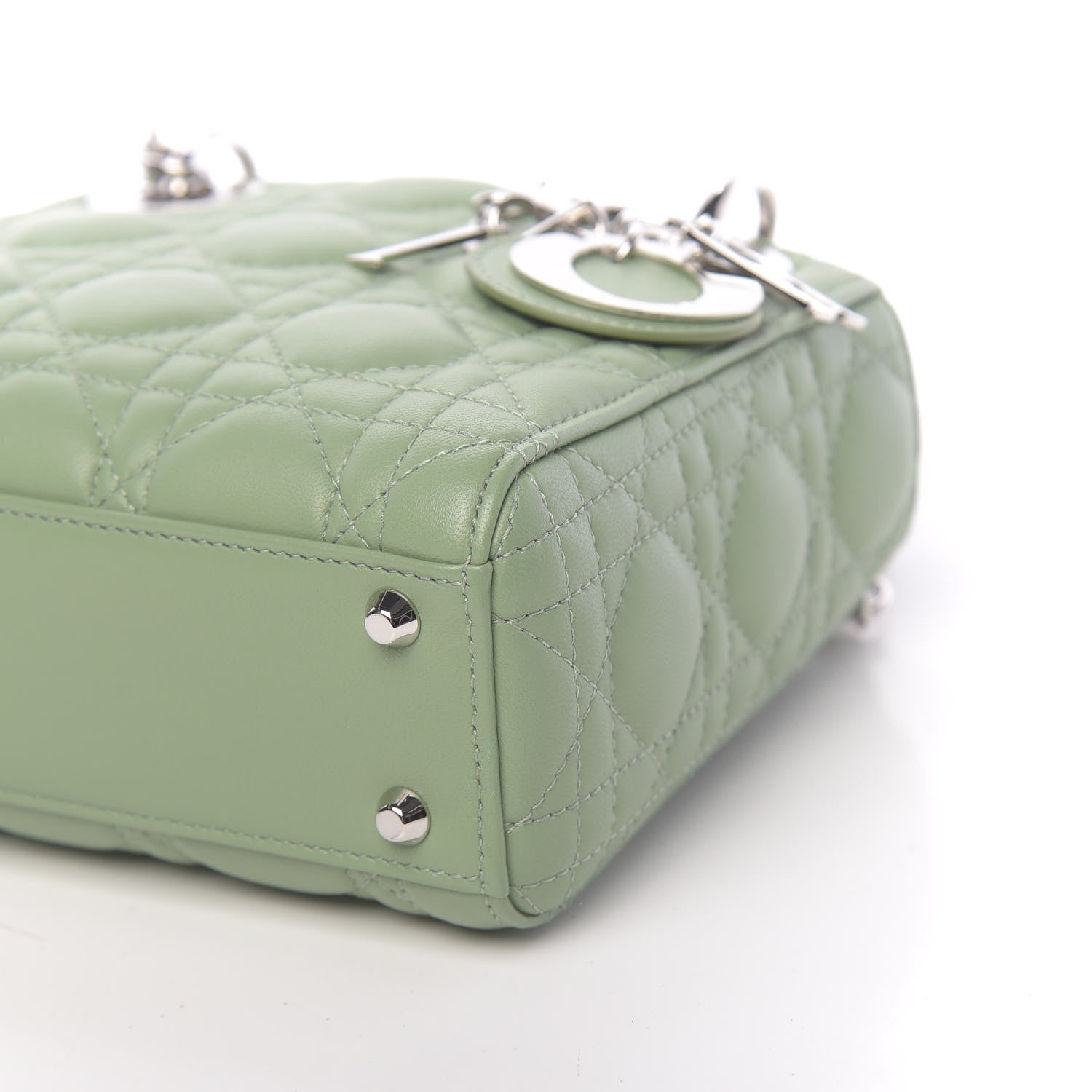 Christian Dior Lambskin Cannage Mini Lady Dior Green 8 of 10