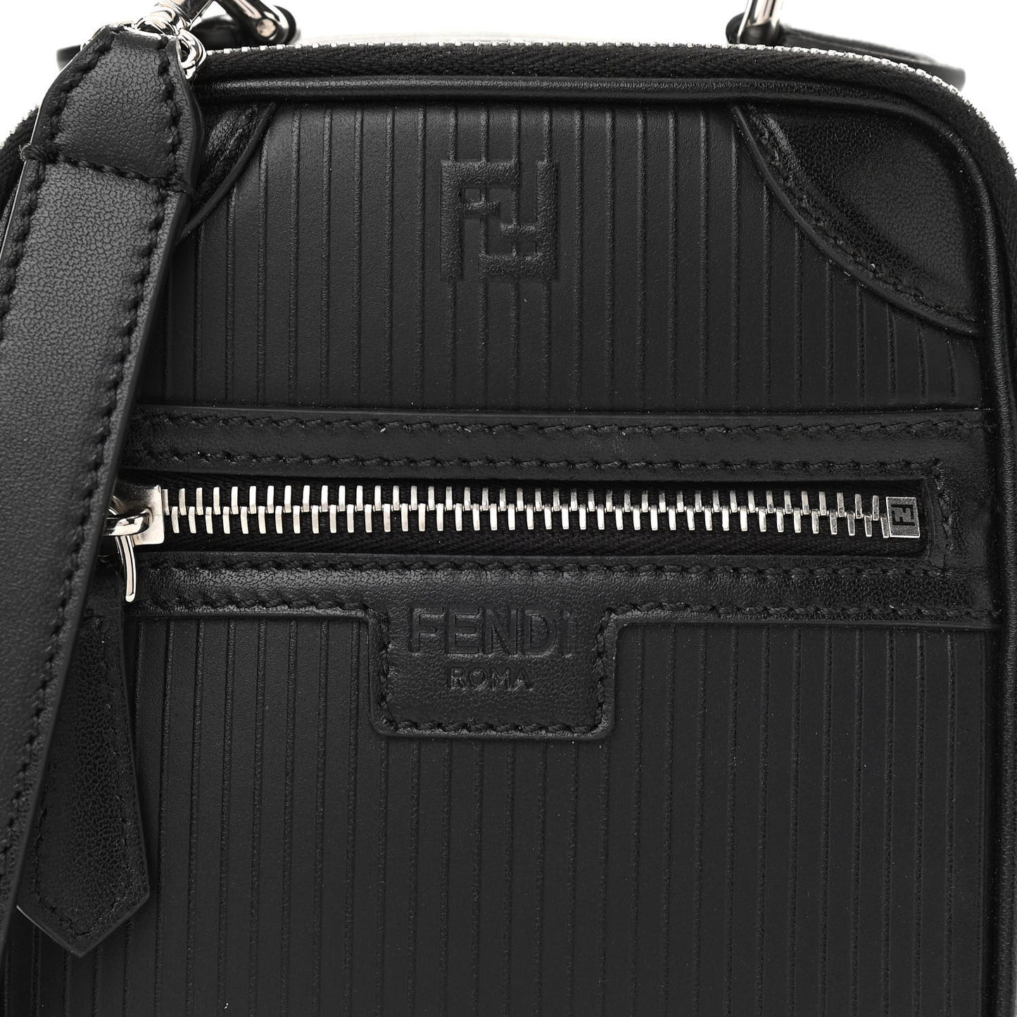 Vitello Astro Rubber Effect Mini Trolley Bag Black
