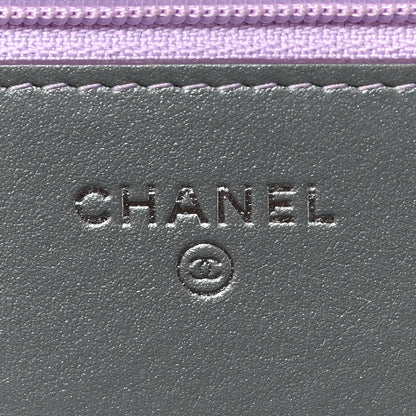 Chanel Iridescent Lambskin Quilted Reissue Wallet On Chain WOC Light Purple 6 of 9