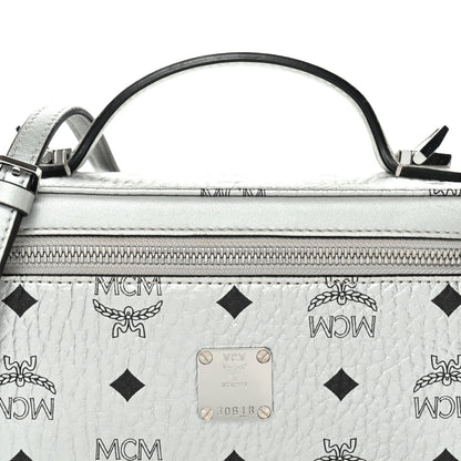 MCM Metallic Visetos Vanity Case Silver 7 of 9