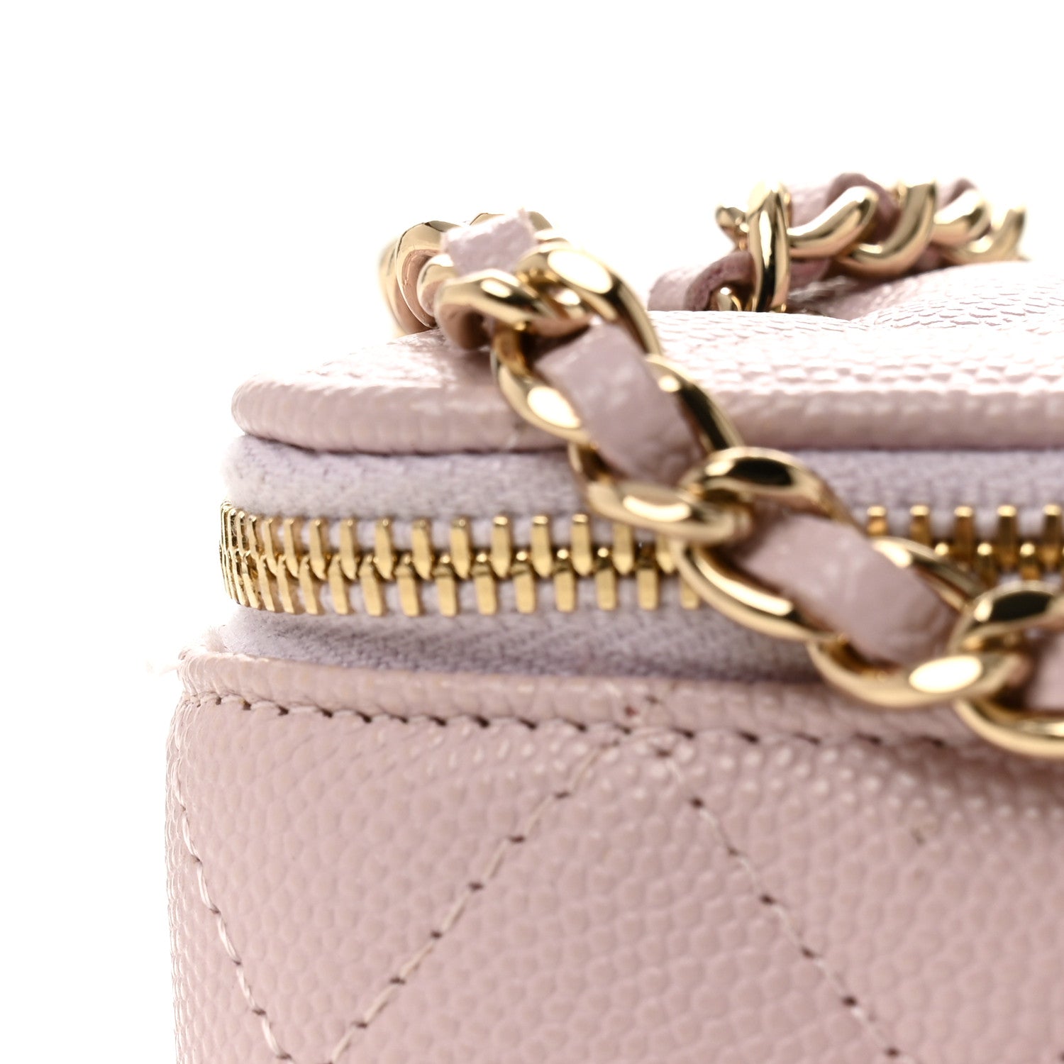Chanel Caviar Quilted Mini Vanity Case With Chain Light Pink 12 of 13