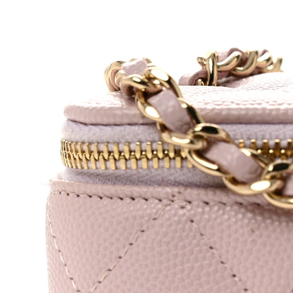Chanel Caviar Quilted Mini Vanity Case With Chain Light Pink 12 of 13