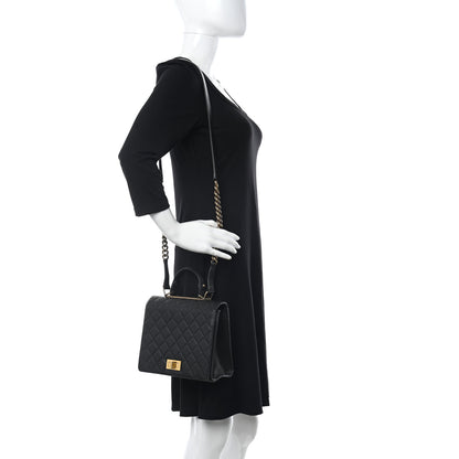 Chanel Goatskin Quilted Large Rita Top Handle Flap Black 3 of 14