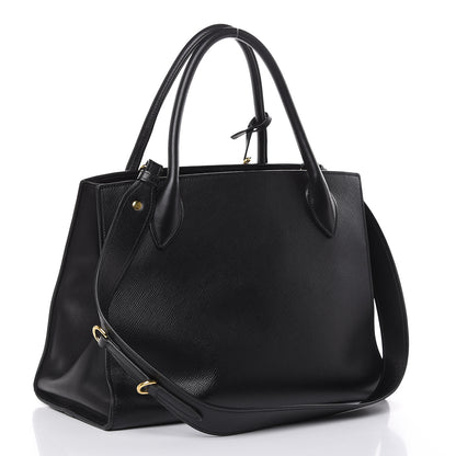 Prada Saffiano Cuir Calfskin Large Monochrome Top Handle Tote Black 3 of 13