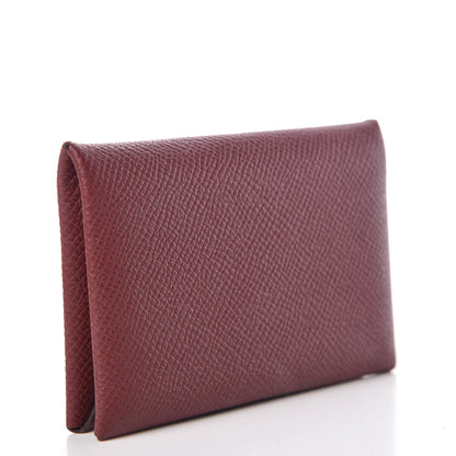 Hermes Epsom Calvi Card Case Rouge H 3 of 9