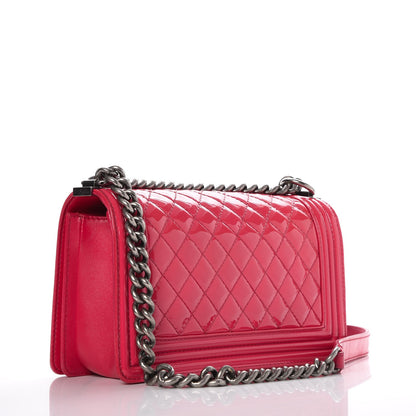 Chanel Patent Quilted Medium Boy Flap Pink 3 of 8