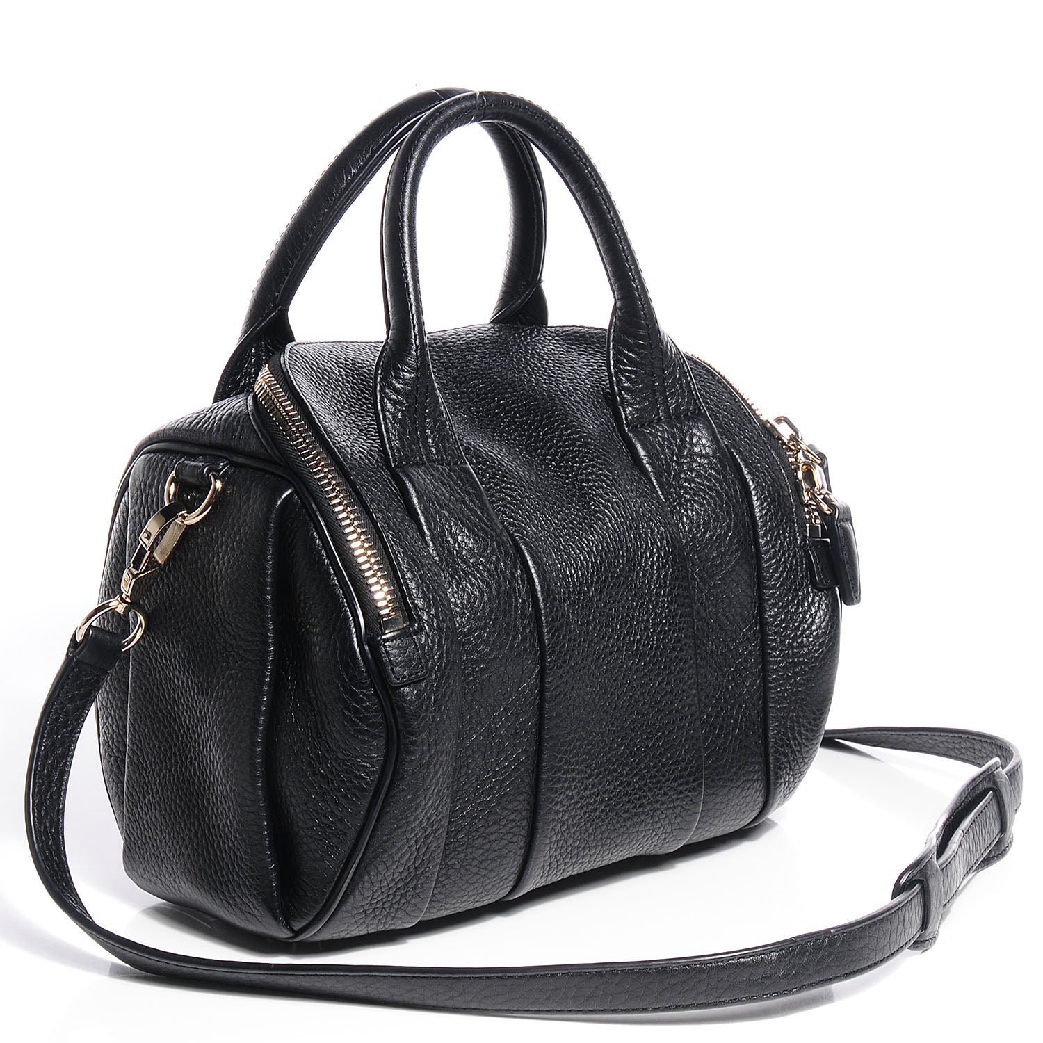 Alexander Wang Pebbled Lambskin Rockie Black w Pale Gold Hardware 3 of 8