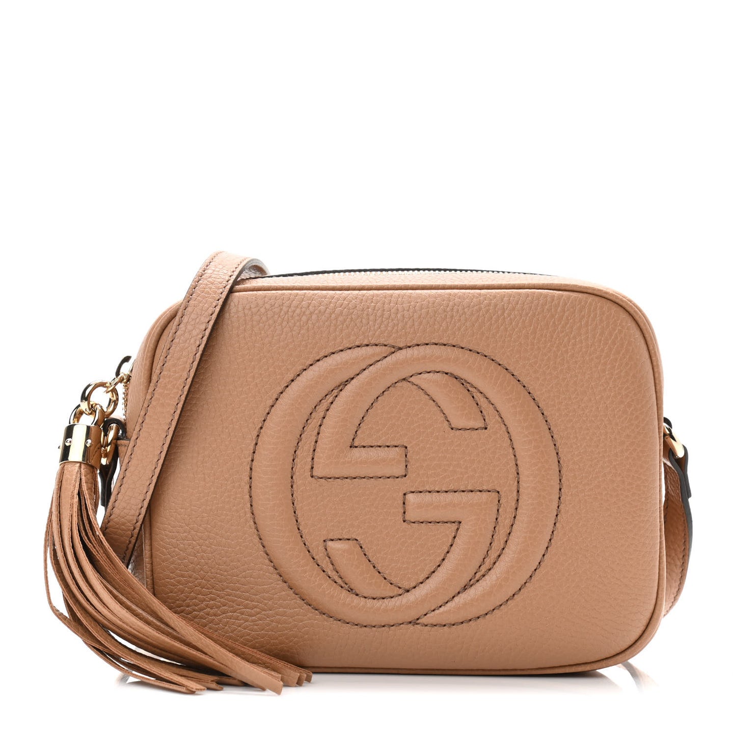 Pebbled Calfskin Small Soho Disco Bag Camelia