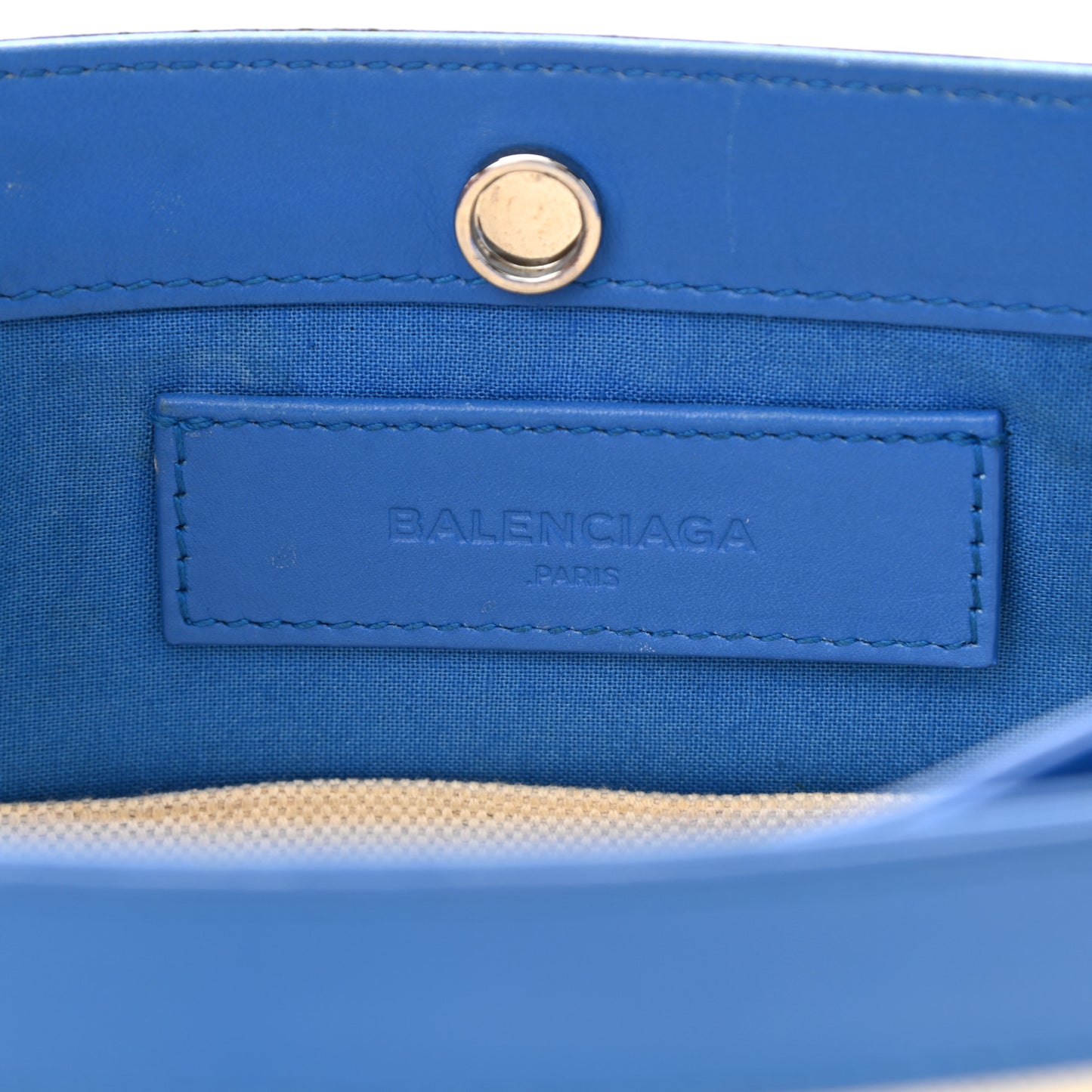 Cotton Canvas Pochette Crossbody Bag Bleu Pacifique