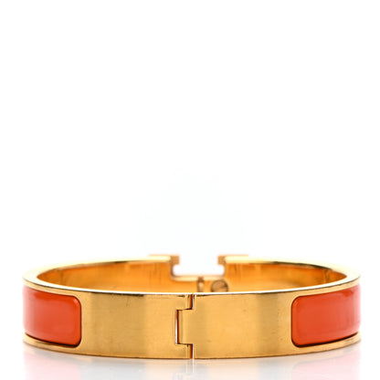 Hermes Enamel Narrow Clic Clac H Bracelet PM Orange 3 of 4