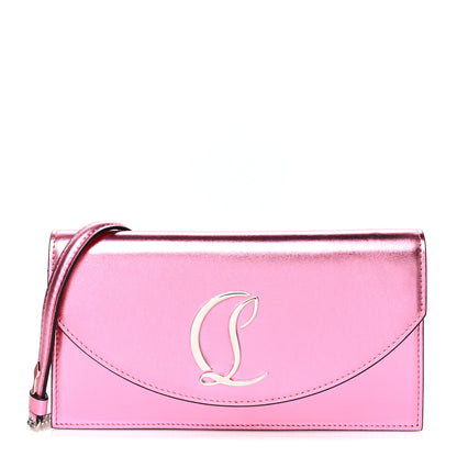 Christian Louboutin Metallic Calfskin Loubi54 Crossbody Clutch Pink 1 of 8