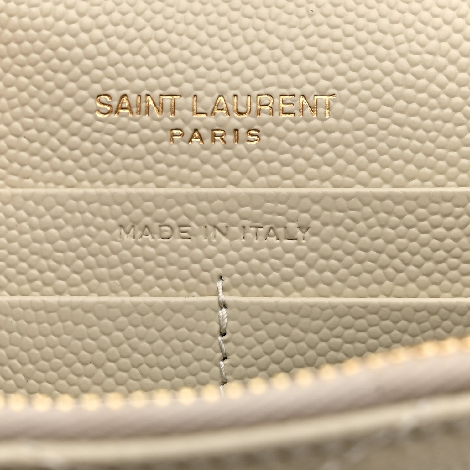 Saint Laurent Grain De Poudre Matelasse Chevron Monogram Envelope Chain Wallet Crema Soft 6 of 11