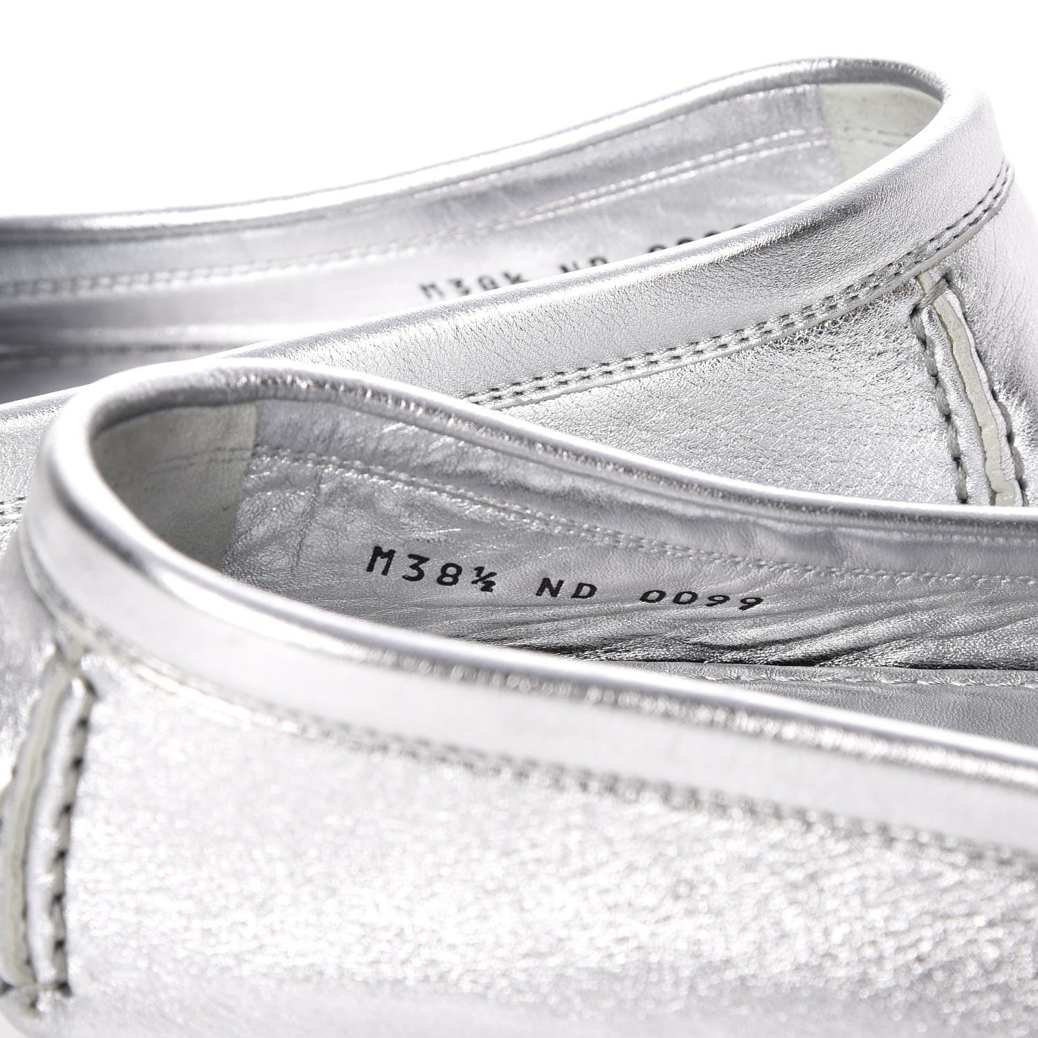 Louis Vuitton Metallic Calfskin Lombok Mocassin Loafer 38.5 Silver 8 of 14