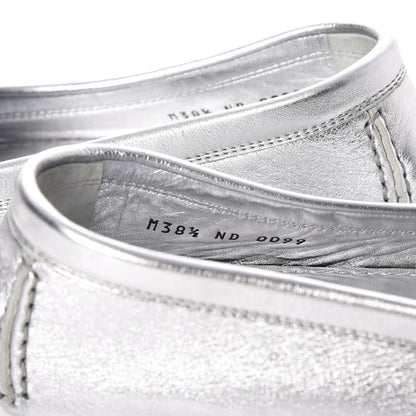 Louis Vuitton Metallic Calfskin Lombok Mocassin Loafer 38.5 Silver 8 of 14