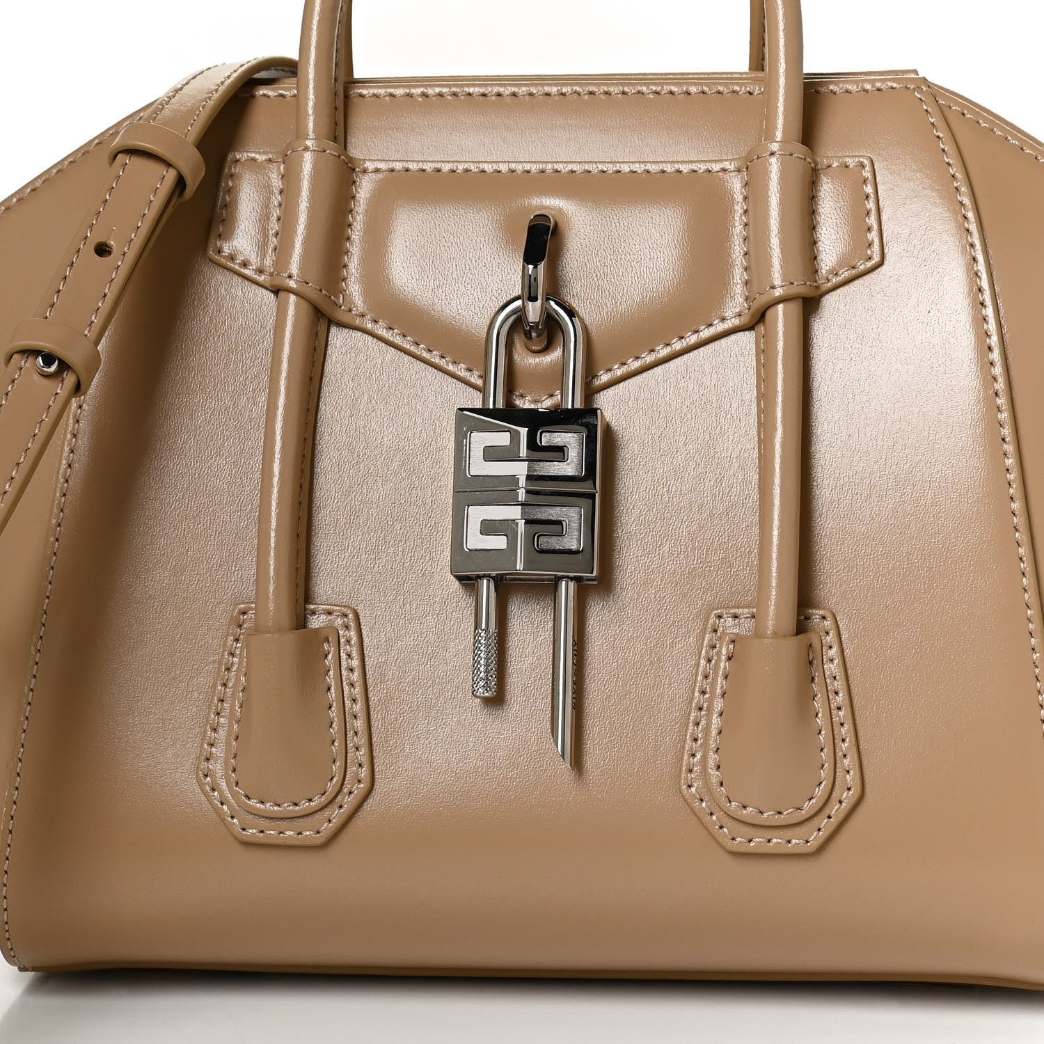 Givenchy Box Calfskin Mini Lock Antigona Shoulder Bag Beige Cappuccino 8 of 10