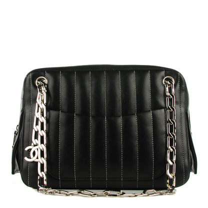 Chanel Lambskin Vertical Quilted Mademoiselle Small Camera Case Black 1 of 20