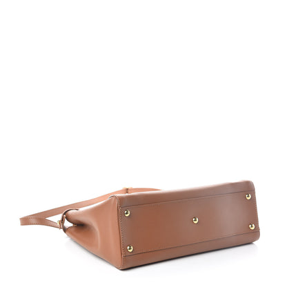 Fendi Vitello Morgan Shiny Nappa Medium Peekaboo Iconic Satchel Cuoio Bluette 4 of 10