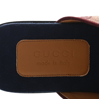 Gucci Canvas GG Monogram Mens Criss Cross Slide Sandals 7.5 Sahara Rubino Chardonnay 6 of 8