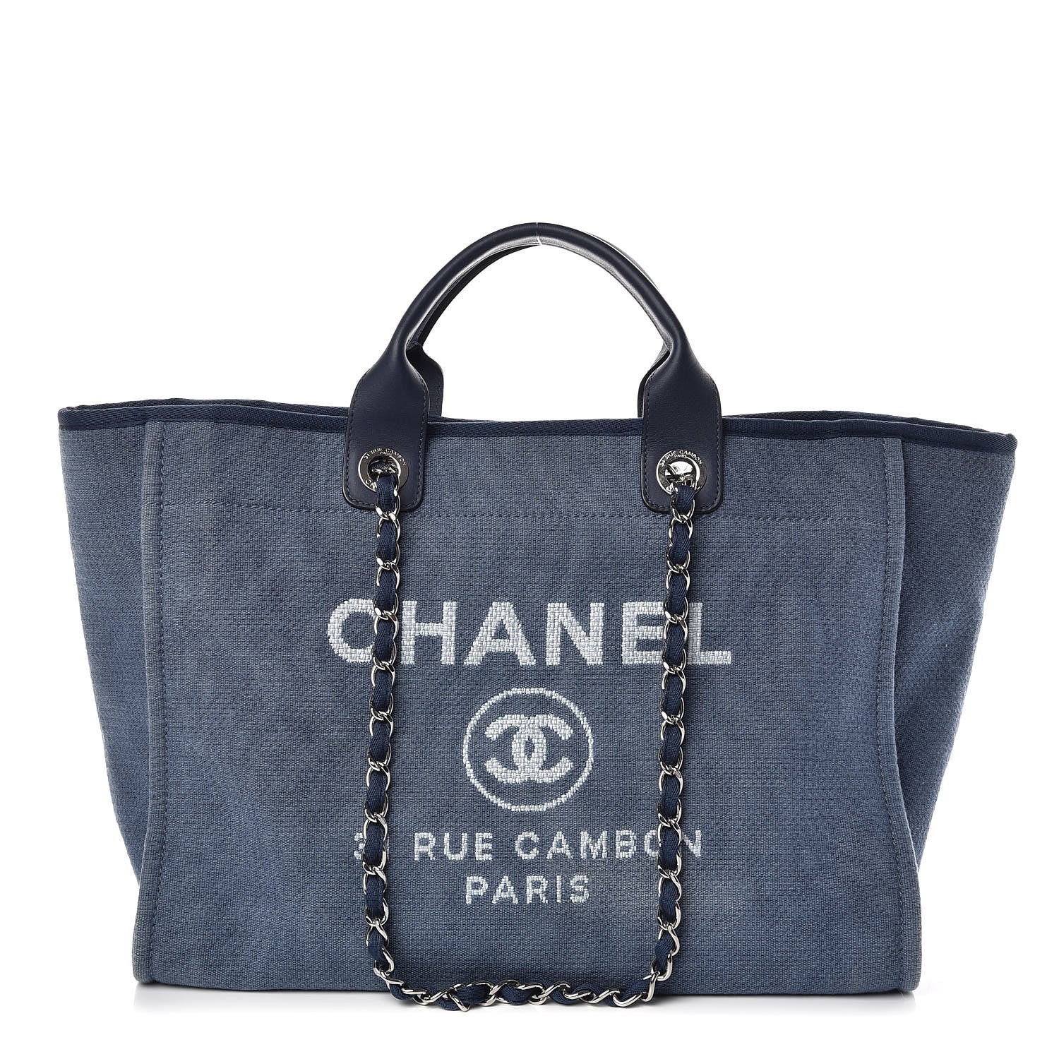Chanel Canvas Large Deauville Tote Blue 1 of 10