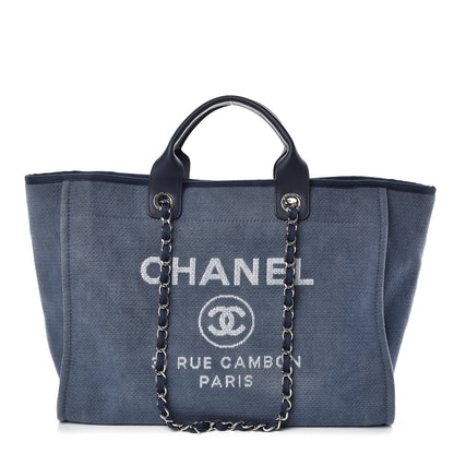 Chanel Canvas Large Deauville Tote Blue 1 of 10