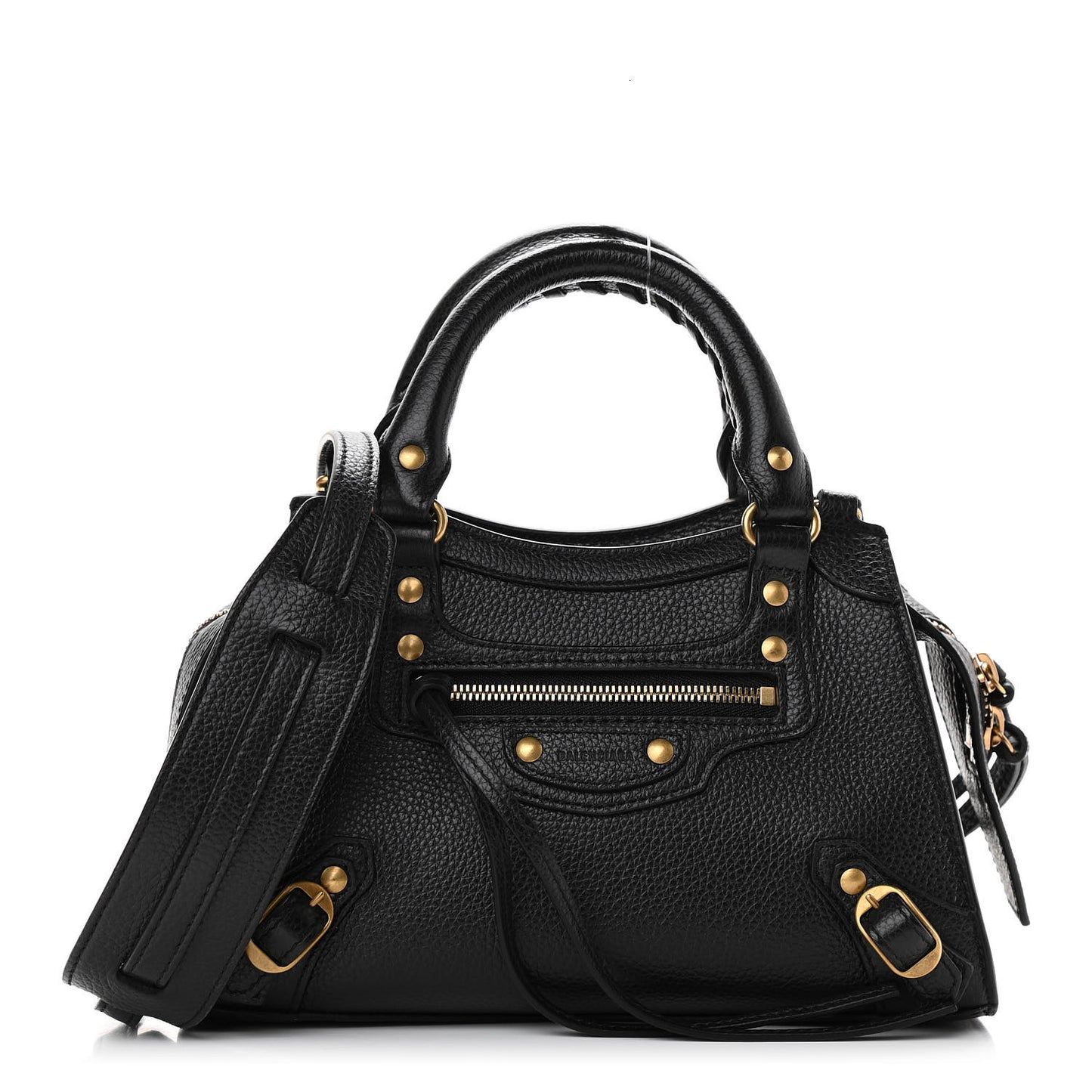 Grained Calfskin Neo Classic Gold Hardware Mini City Black