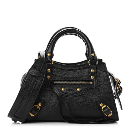 Balenciaga Grained Calfskin Neo Classic Gold Hardware Mini City Black 1 of 10