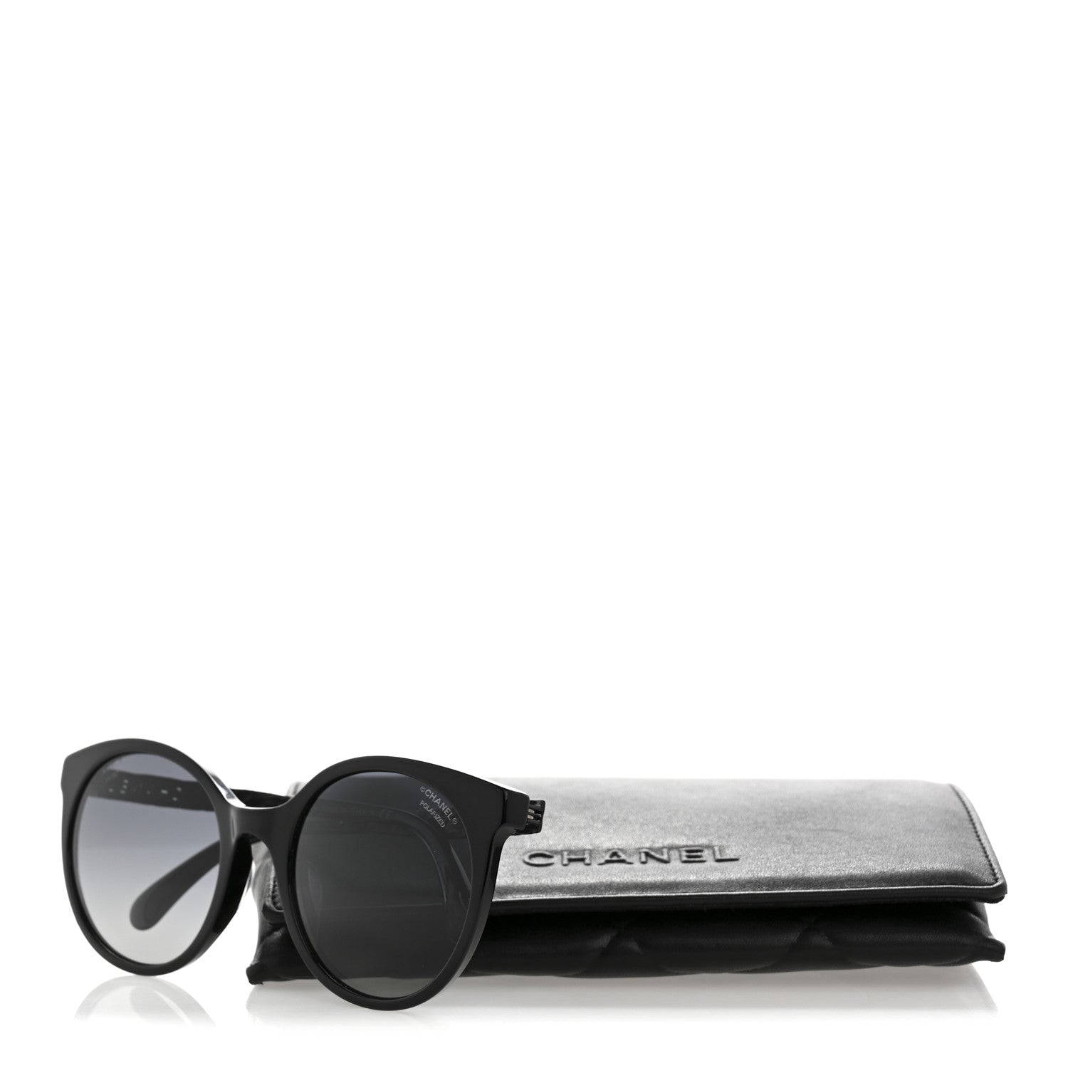 Chanel Acetate Metal Polarized Pantos Sunglasses 5440-A Black