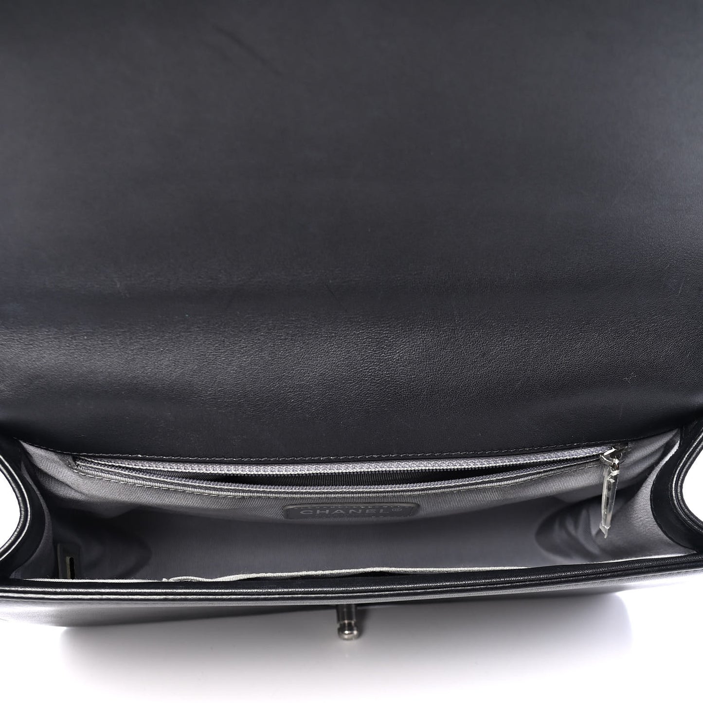 Calfskin Chevron Quilted New Medium Boy Flap Black