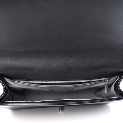 Chanel Calfskin Chevron Quilted New Medium Boy Flap Black 4 of 4
