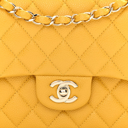 Chanel Caviar Quilted Medium Double Flap Yellow 8 of 12